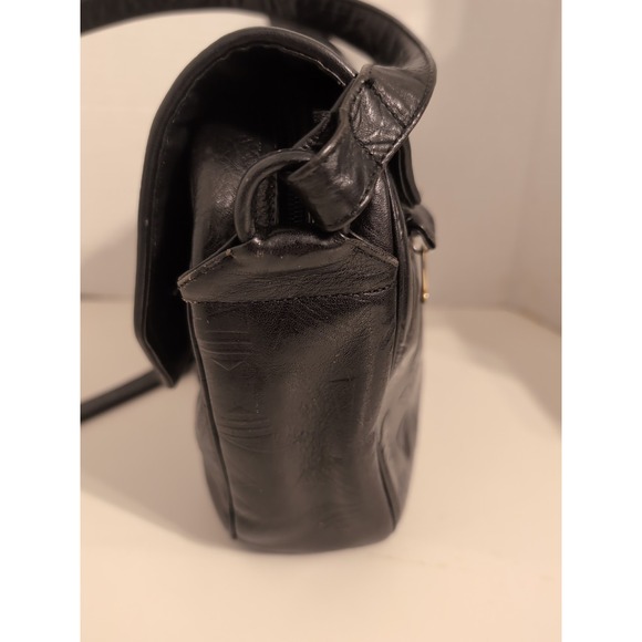 Vintage Sharif Black Reptile Embossed Leather Crossbody‎ Bag - Picture 8 of 16